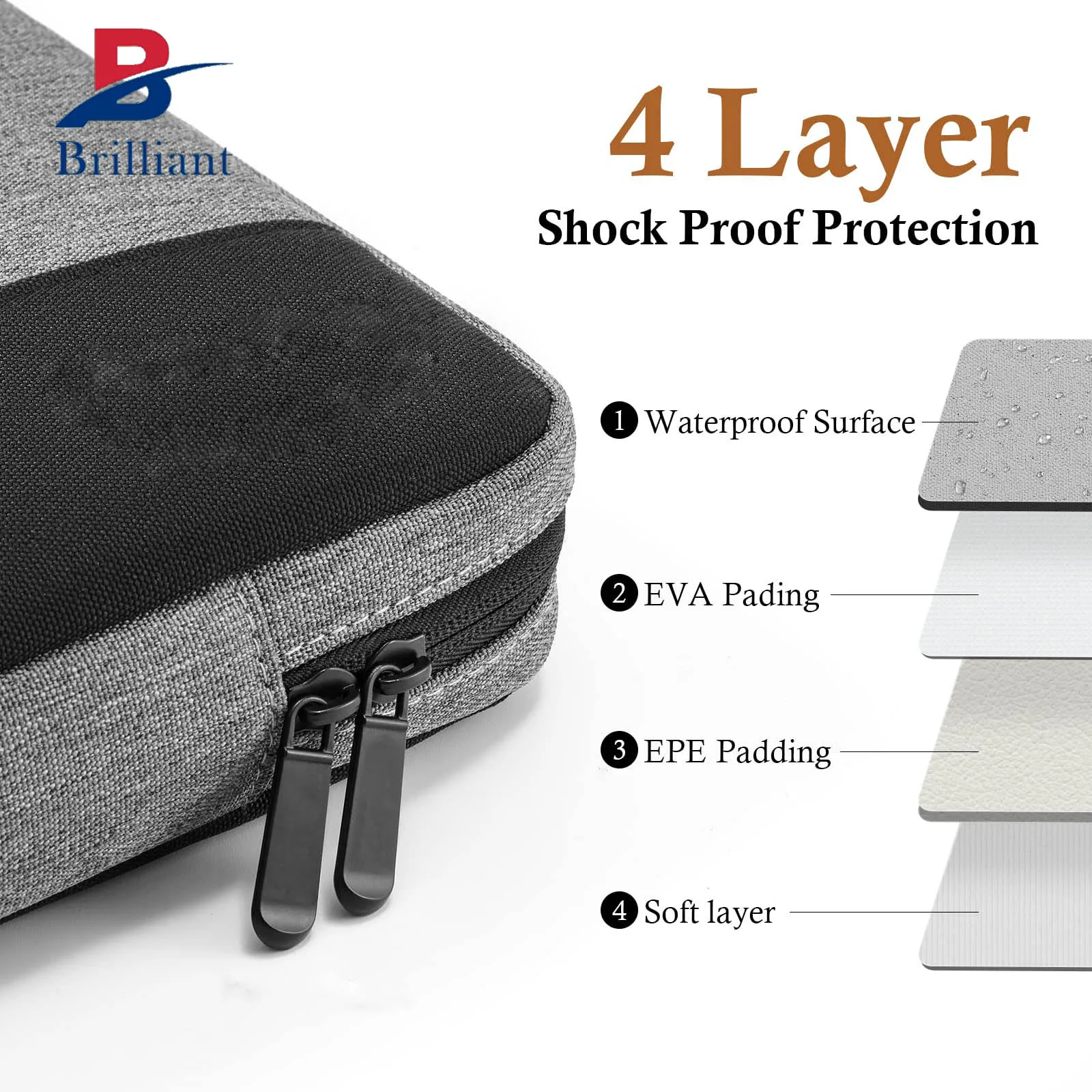 Brilliant Customized Business EVA  Laptop Case 15 15.6 16 Inch Laptop Storage Case Waterproof Handbag