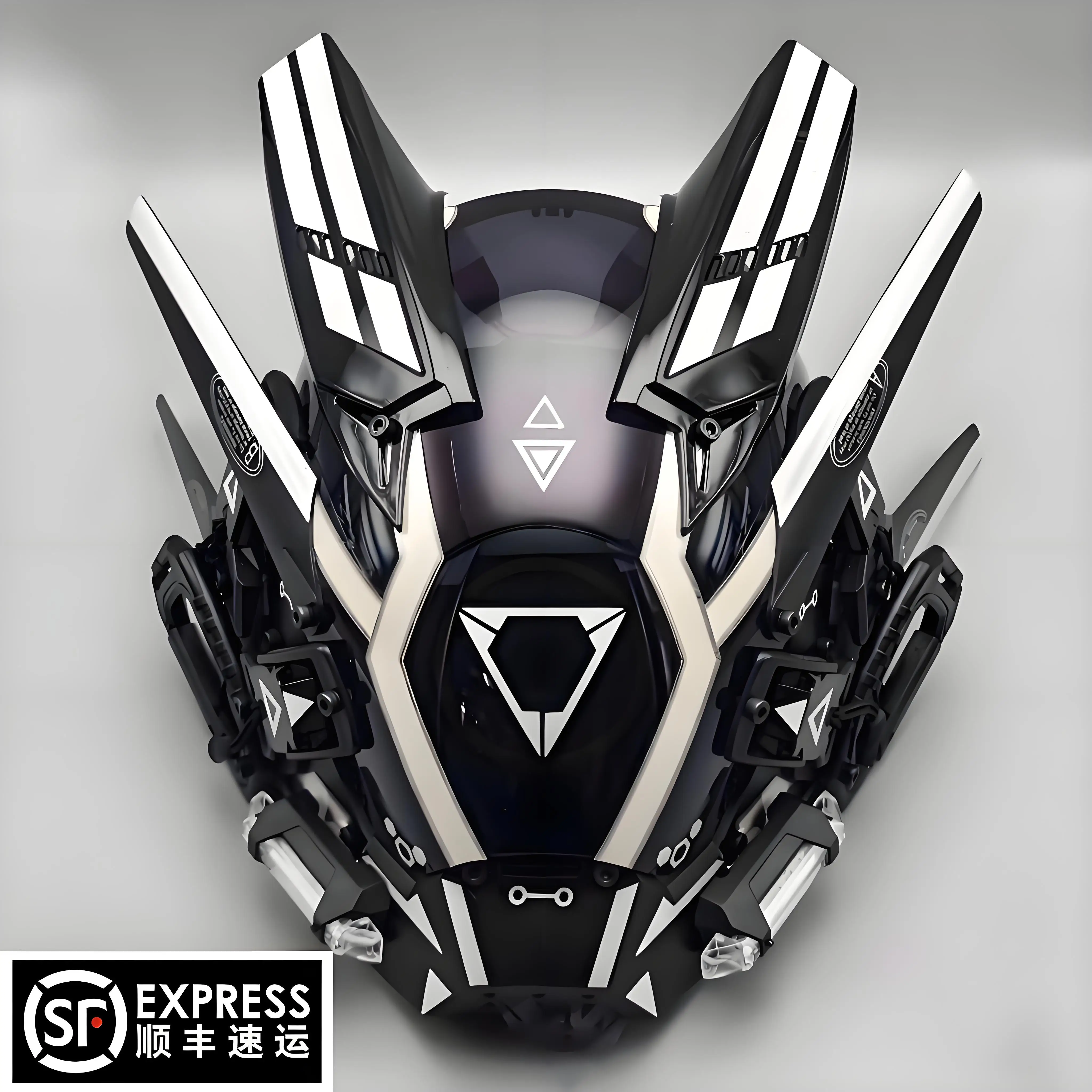 Halloween Carnival CYBER52 Phantom Samurai Design LED Helmet Comic Exhibition Cosplay Luminous Cyberpunk Light Up Mask