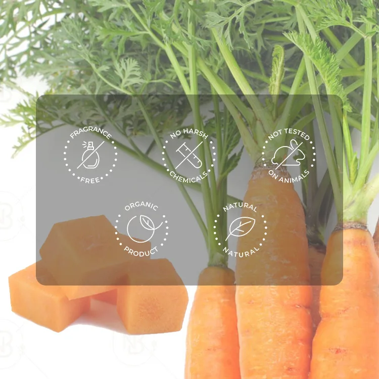 Custom Wholesale Carrot Soap Shea Butter Antibacterial Natural Bath ANTI ACNE Carrot Soap