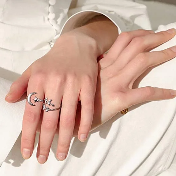 Custom Stainless steel Rings Minimalist Teardrop High Polish, Fast Color, Comfortable Fit Opening Adjustable Ring for women