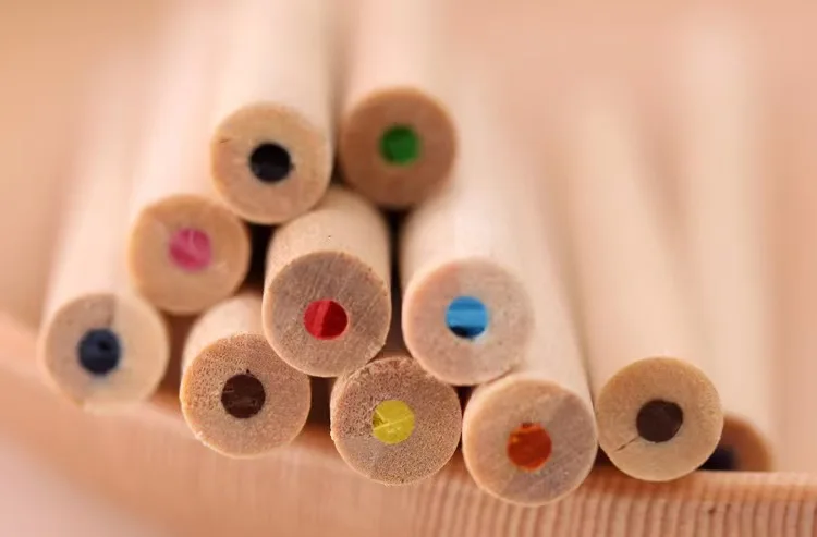 Portable Mini Watercolor Pencils with Built-in Sharpener Hexagonal Pattern Kids Art Pencils for School Use Colored Pencils