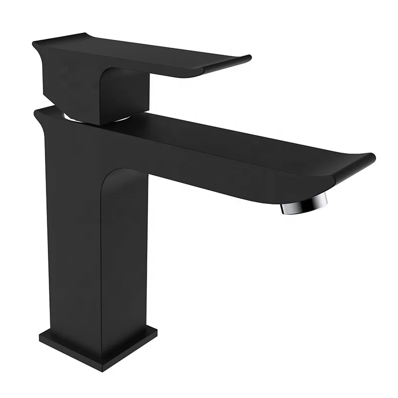 
HIMIXER RTS trending products luxury bathroom single hole matte black brass basin faucet 