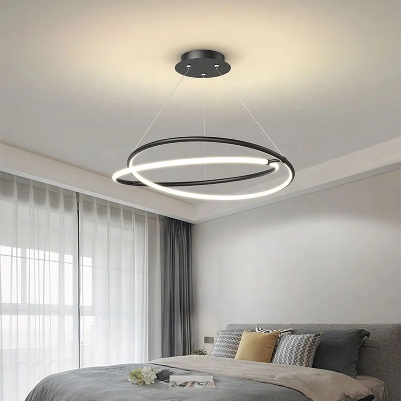 Style Simple Led Ring Gold Pendant Light For Dinning Bedroom Living Room