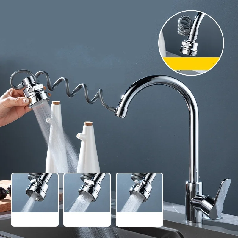360 Degree Saving Tap Spring Pull-out Bathroom Faucet Kitchen Hot Cold Functional Universal Extension Outlet Sink Basin Faucet