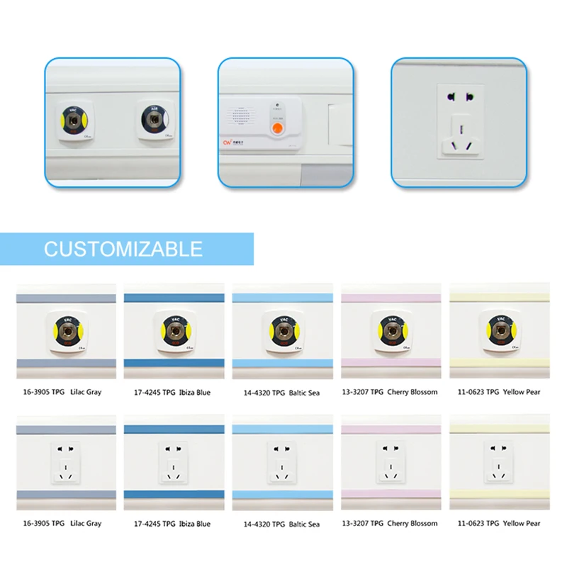 Oxygen Outlet Hospital Bed Spare Parts Medical Gas Equipments Bedhead Panel Hospital Bed Head Unit Price
