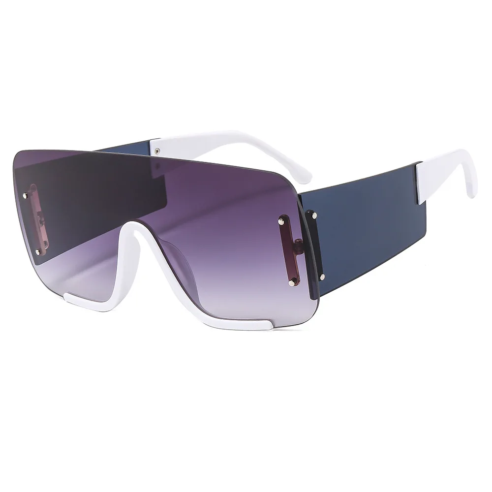 2251 Punk One Piece Frameless Sunglasses New Luxury Brand Sun Glasses Shades Eyewear UV400 Female Designer Eyeglasses Oculos