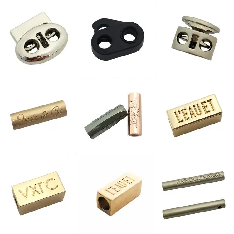 Oem zinc brand making logo metal bead draw cord stopper for sportswear