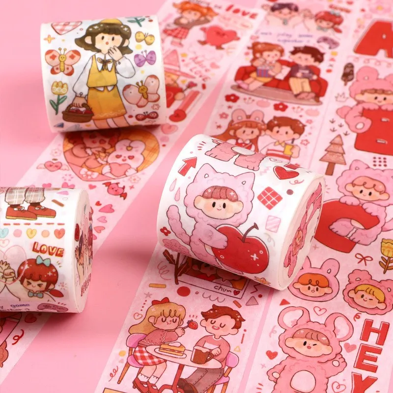 Wholesale characters sweet hand account and paper tape food love wear Korean cute decorative stickers