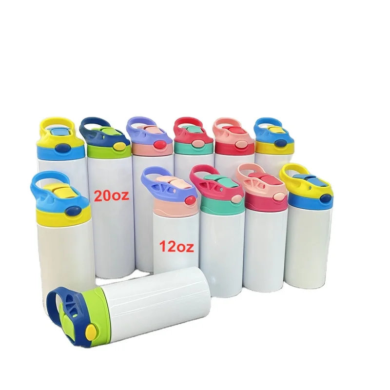 Newest Stainless steel 12oz and 20oz sublimation blanks tall skinny kids bottle straight adults Vacuum Cup For DIY printing