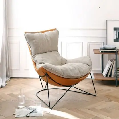 Morden Lazy single seat wingback velvet upholstery fabric egg chair sofa