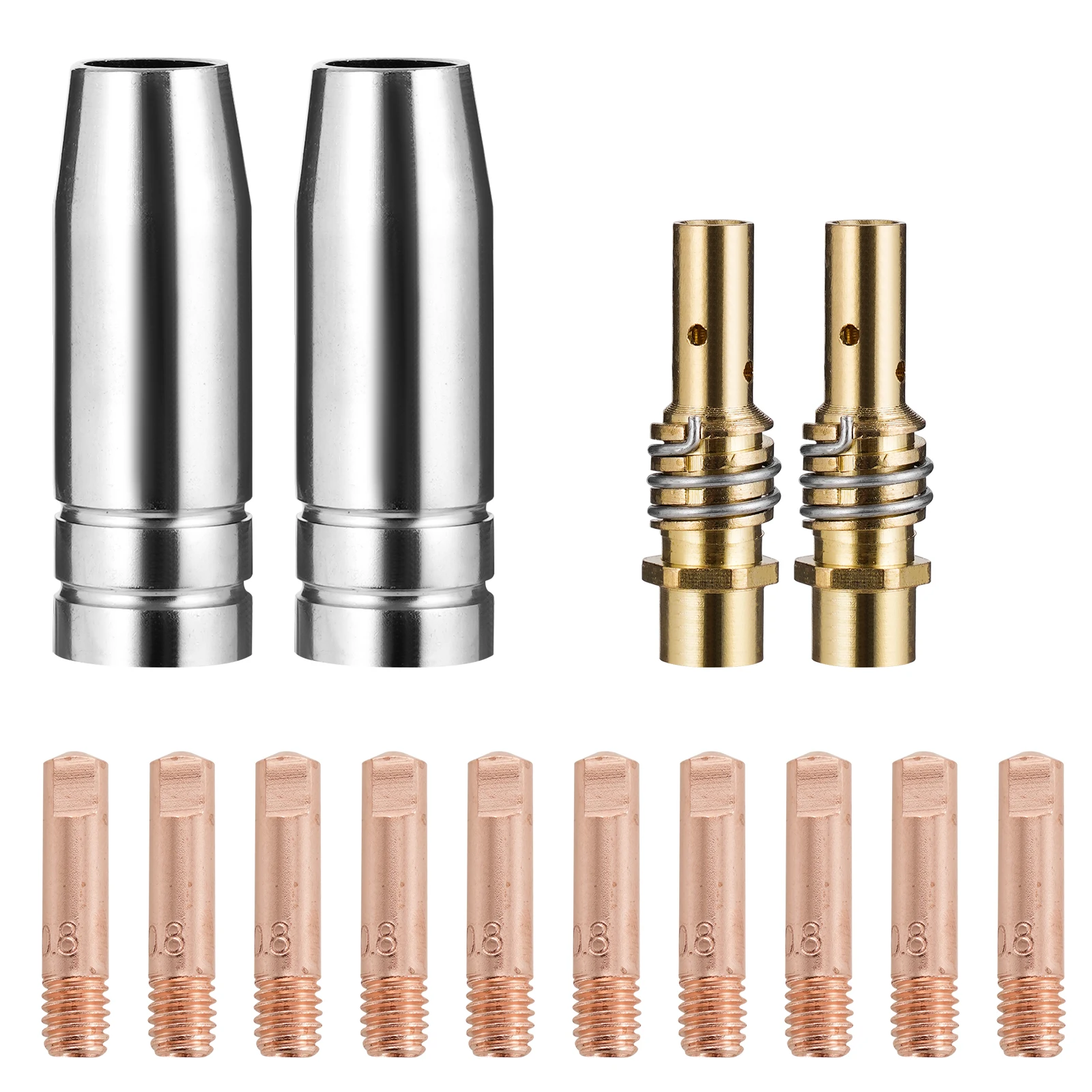 MB15 15AK MIG Welding Torch Kit Contact Tip Nozzle Diffuser MIG Gun Replacement Accessories14PCS Set