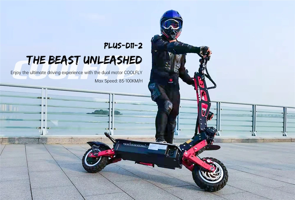 Fast china electric scooter dual motor 60V 6000W foldable fat tire electric scooter adult with sidelight for sale