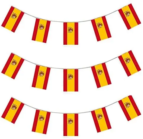 Wholesale Double Side Printing Spain bunting String Flags for World