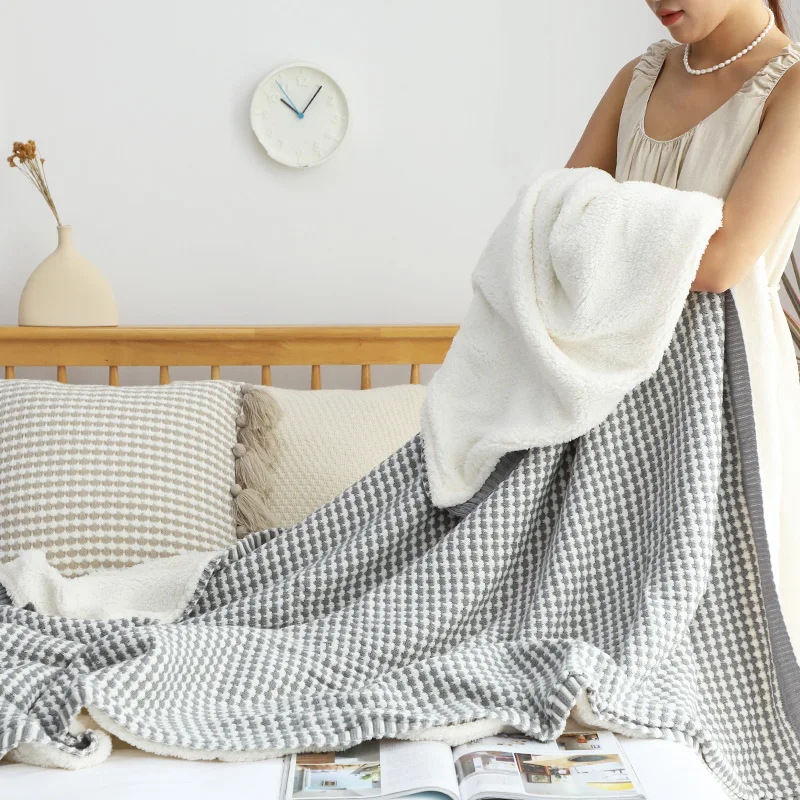 Wholesale King Size Winter Weighted Blanket Soft Home Textiles Bed Blankets with Hug Sleep Feature Blanket Throw