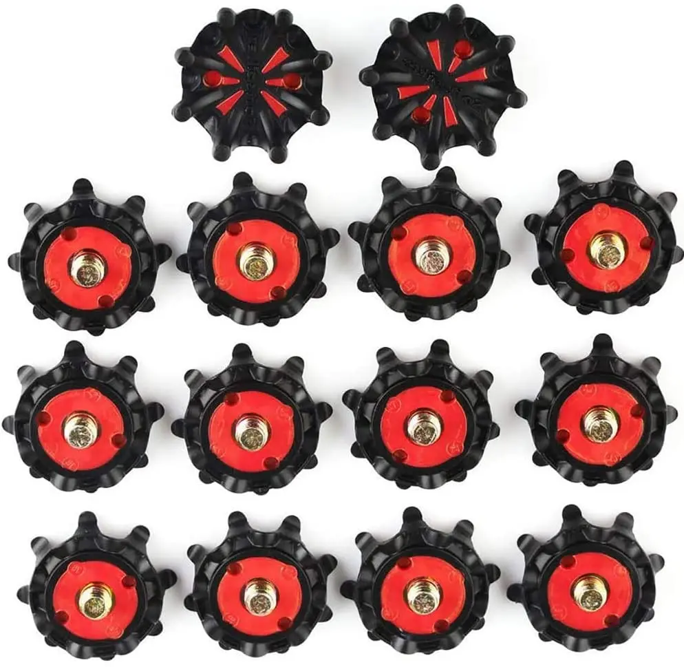 Black Red Shoe Spike Metal Thread Studs Screw for Golf Cleats