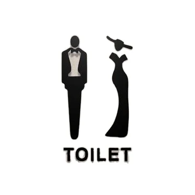 Zenewood Acrylic door sign Public toilet washroom adhesive sign plate