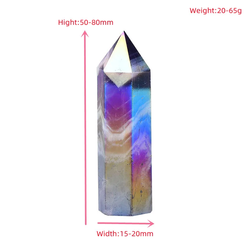 Natural Amethyst Electroplating Crystal Point Angel Aura Amethyst Point Crystal Tower Healing Crystal Wand