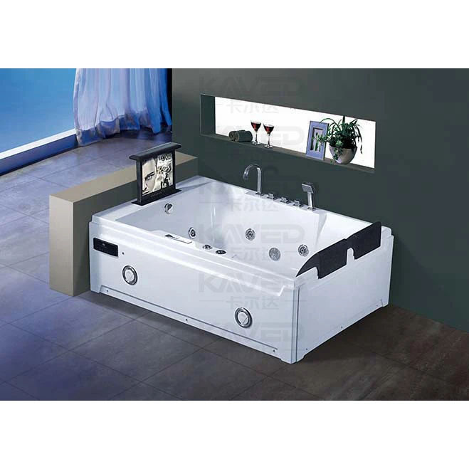 air jet bubble hydro 2 person massage jacuzz bathtub with tv