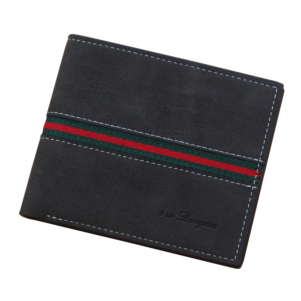 Hot Sell Vintage Men Faux Leather Multi Slots Short Slim Wallet Money Credit Card Holders Purse Cash Holder Retro Male Money Bag
