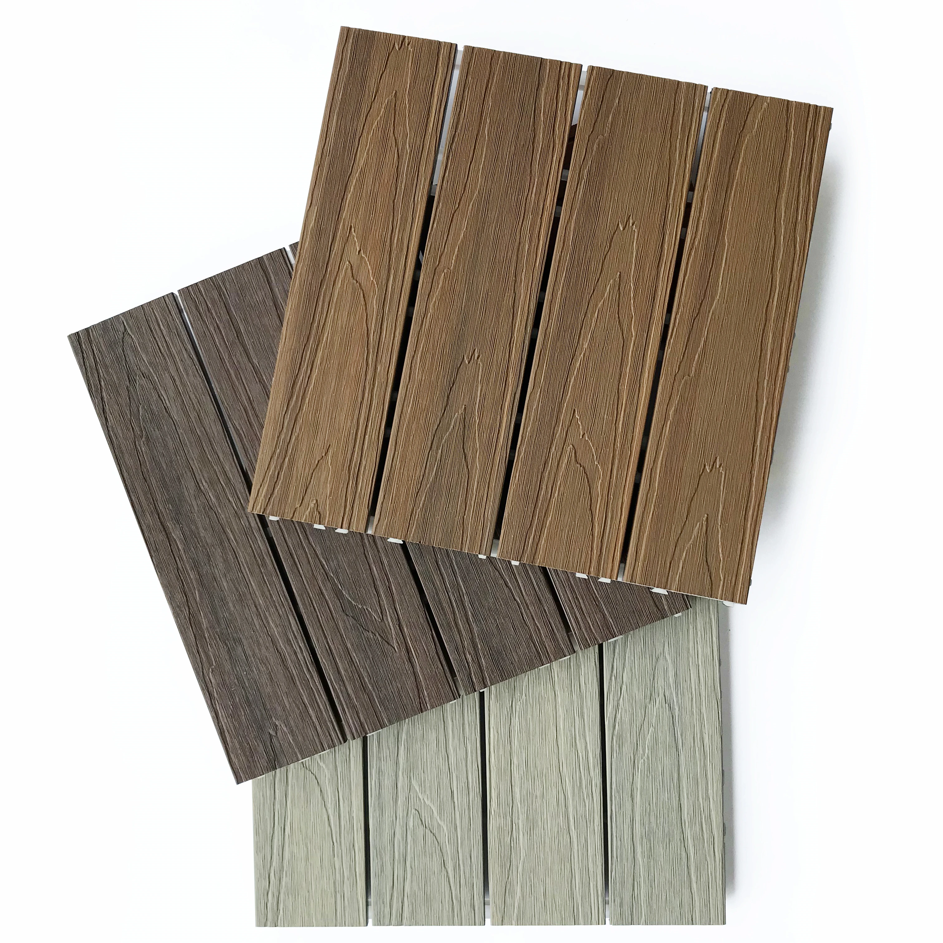 Customized Panel Tiles Roof Balcony Patio 300*300mm Wpc Wood Plastic Composite Interlocking Deck Tiles