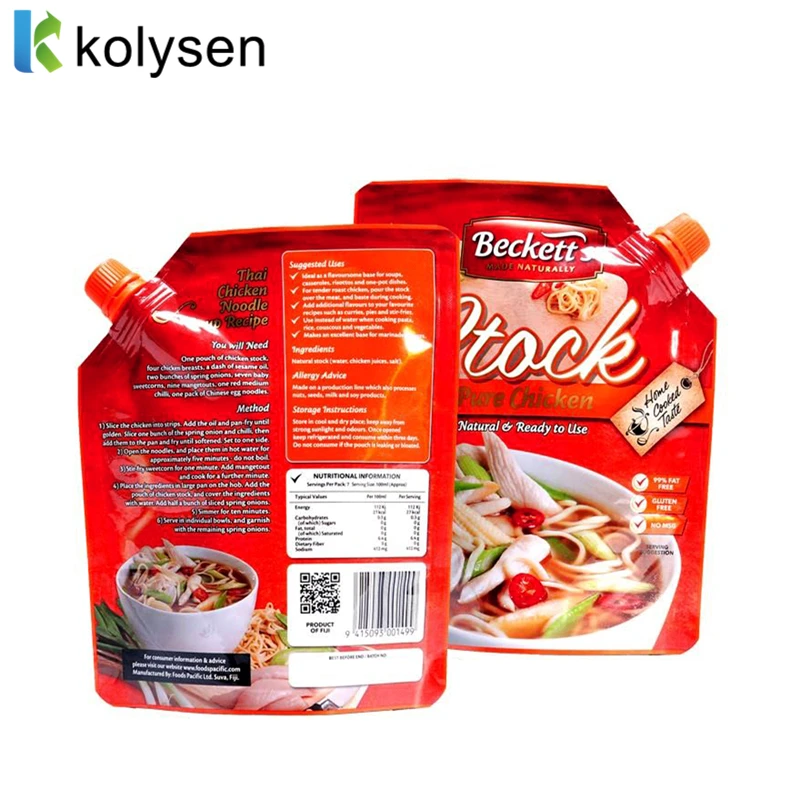 OEM Manufacturer Food Grade Plastic Bags Liquid Packaging Ketchup Packaging Tomato Sauce Spout Pouch
