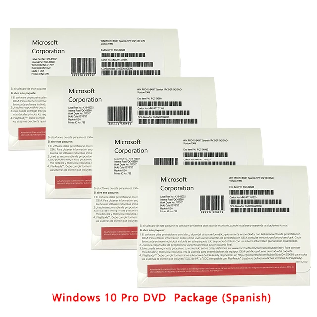 
Windows 10 Pro OEM DVD Full Package Spanish Language DHL Free Shipping Use Stable Original OEM Key 
