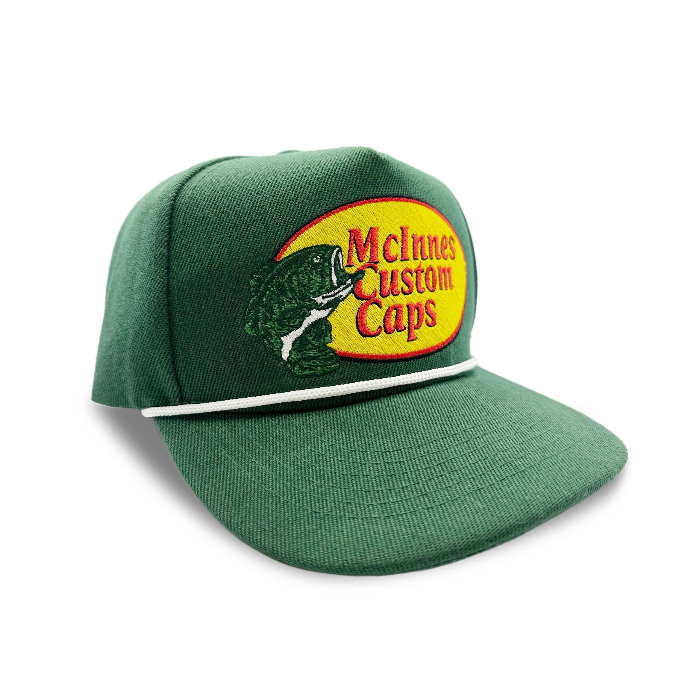 custom logo Australia country trucker cap with rope pointy panel acrylic Vintage 5 panel trucker hat with embroidered bass pro