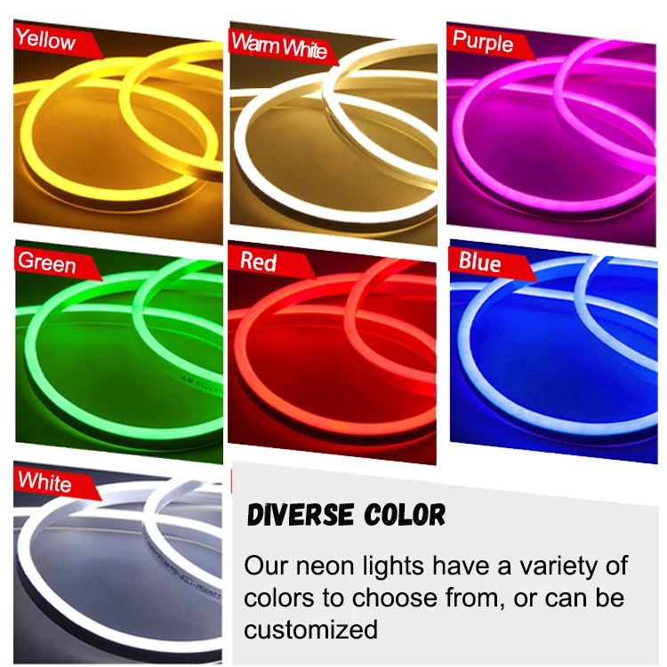 Led Neon Strip Light Flexible Led Light for Outdoor PVC IP67 Led Tubular Light 360 Degree Outdoor Neon Landscape