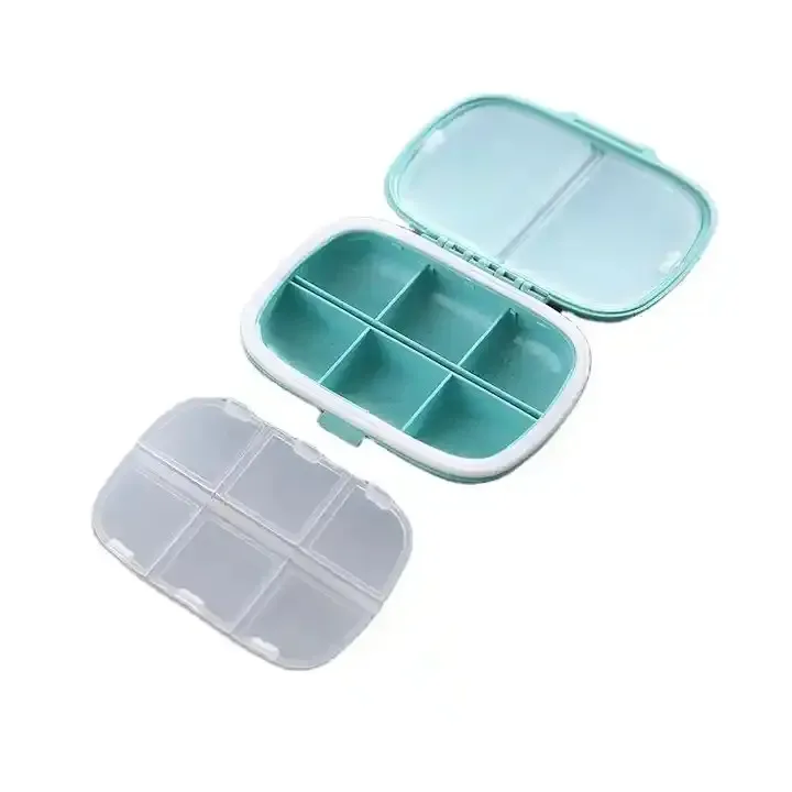 Customized Logo Portable 7-Day & 4-Time Pill Organizer Durable Wheat Straw Pill Storage Cases Weekly Pill Case Box