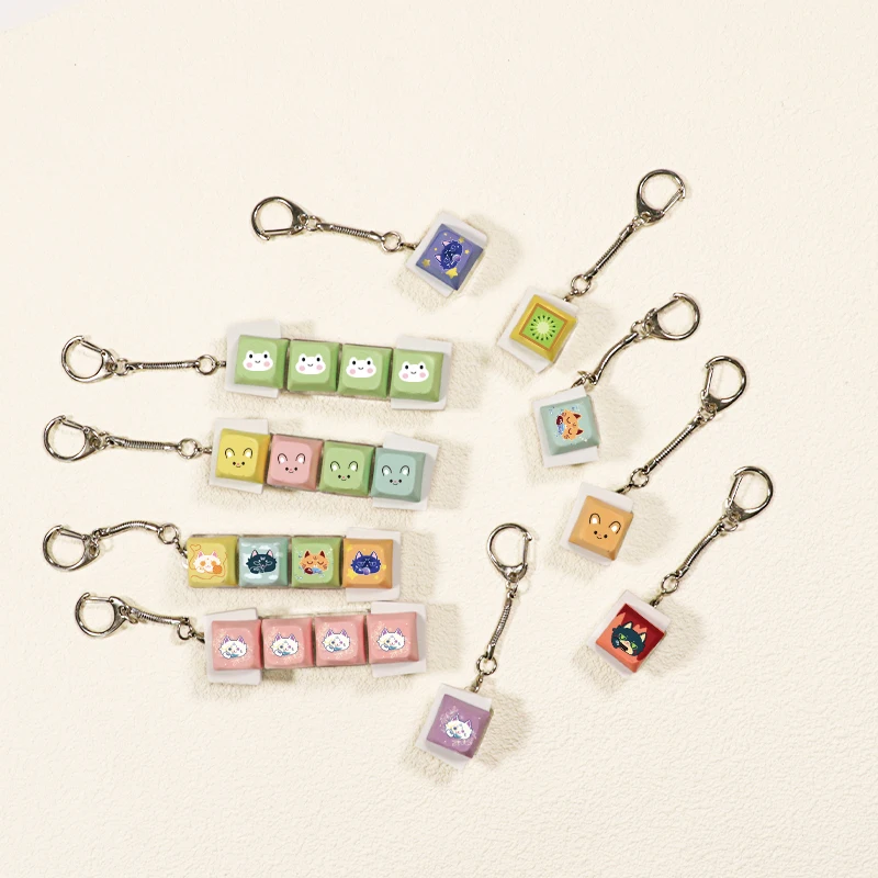 Custom printing logo design Keyboard Keychain Keycap Relieve Stress Switches Key Chain  Switch Keychain diy Keyboard Button