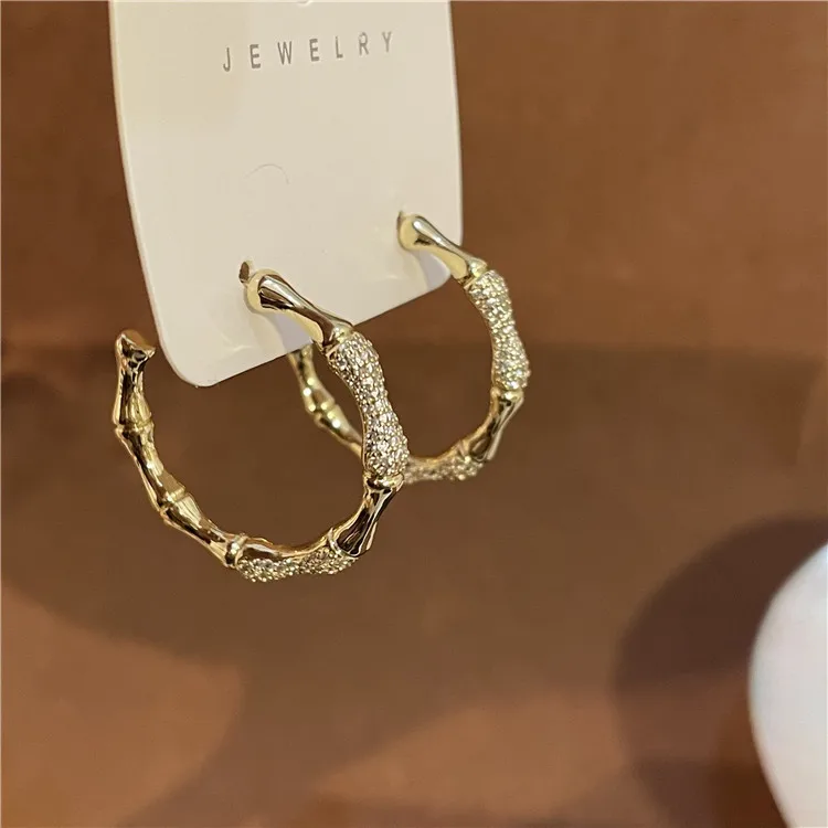 10% off Large Hoop CC Earrings Luxury Jewelry Moissanite Twist Chunky Hoop Earrings For Women