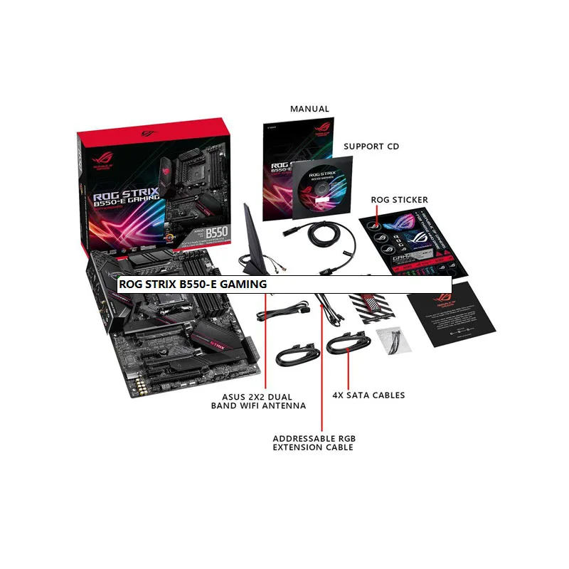 B550-E Gaming AMD AM4 ATX Gaming Motherboard (PCIe 4.0  SLI WiFi 6 2.5Gb LAN 14+2 Power Stages Front USB 3.2