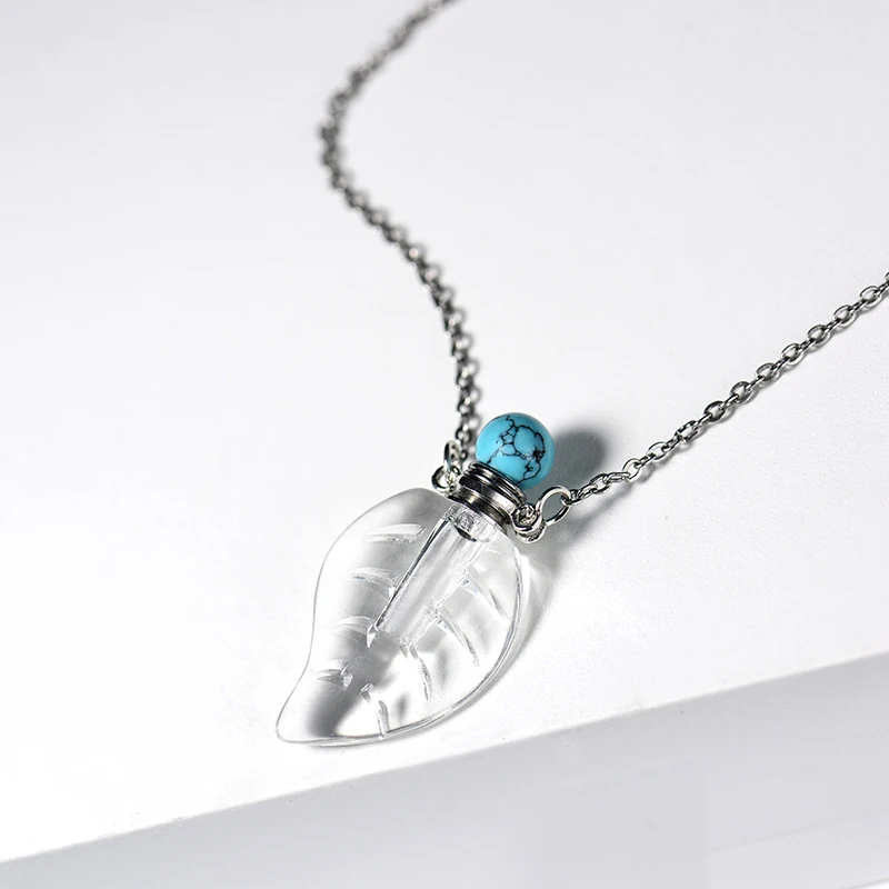Perfume bottle pendants stainless steel chain gold plated necklace women jewelry