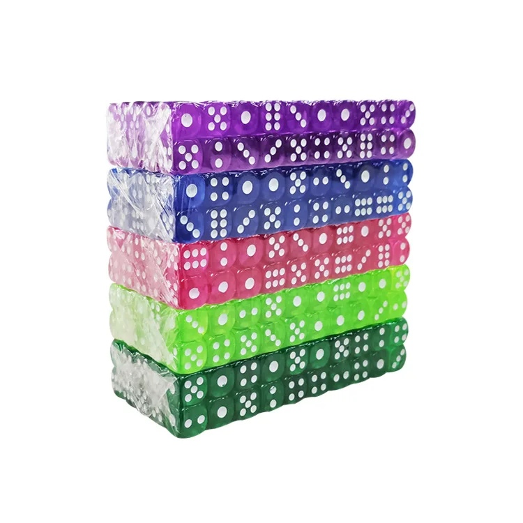 12mm Rounded Colorful Dice Transparent Table Game Crystal Acrylic Dice For Bar KTV Entertainment