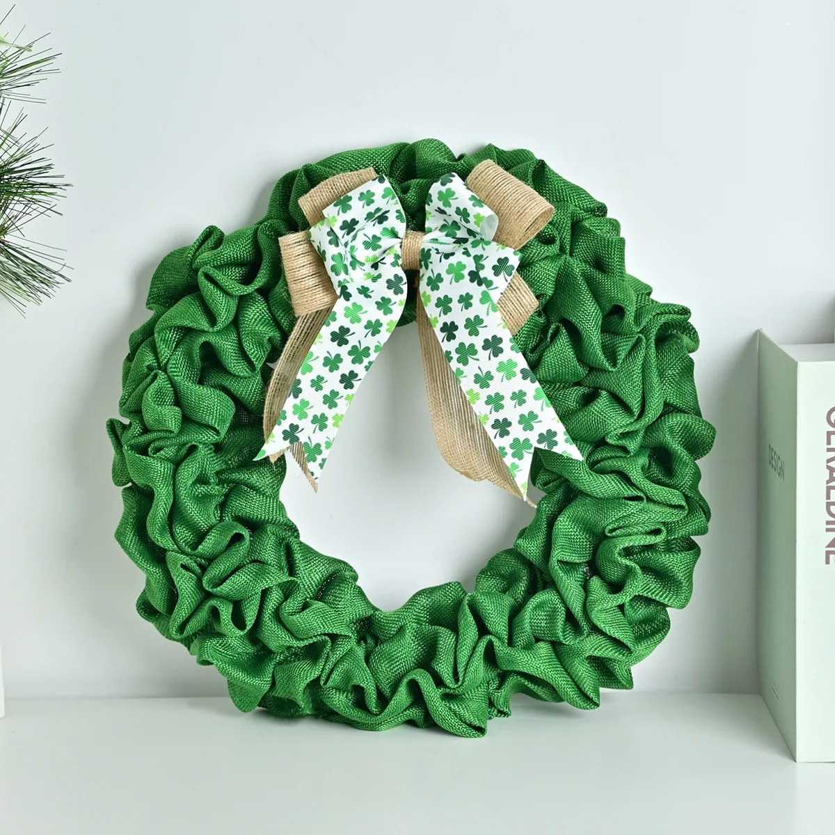 Pvc Pine Branch Needle Artificial Hang Christmas Hang  Door Decoration Green Garlands & Wreaths