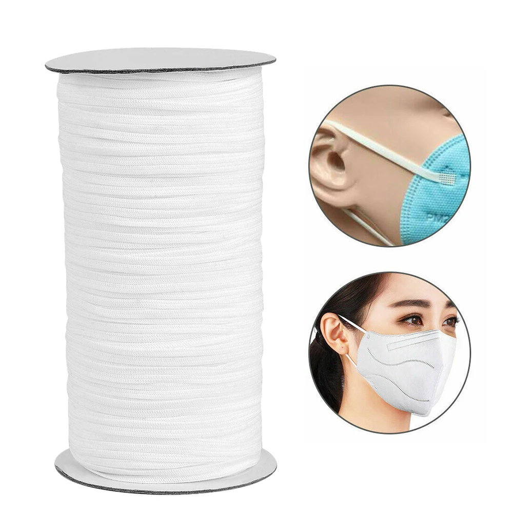 Elastic Band 3mm 5mm Braided Elastic Band Adjustable For Sewing Ear Loop Elasticated