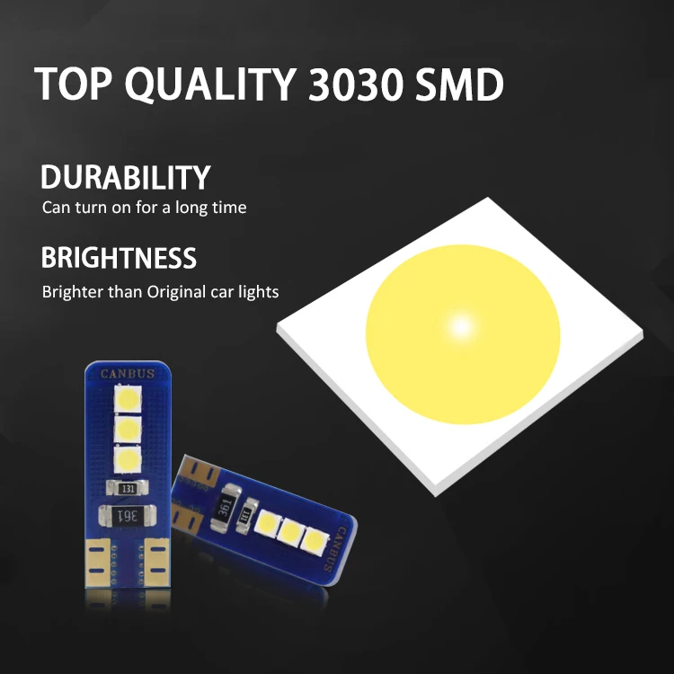 2022 New Style T10 LED 3030 Auto Light Bulb T10 Canbus 6smd 3030 Interior Light For Car License Light