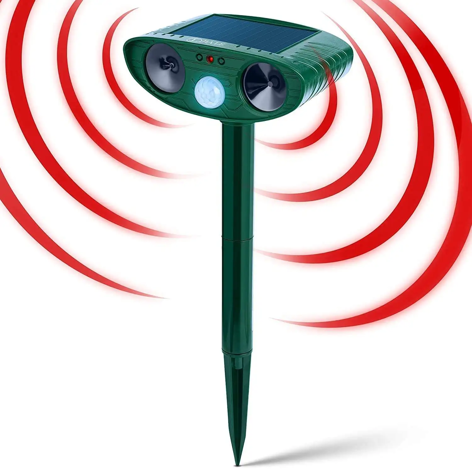 sonic rechargeable solar alarm light pir animal repellent strong laser pest meilen 360 outdoor ultrasonic