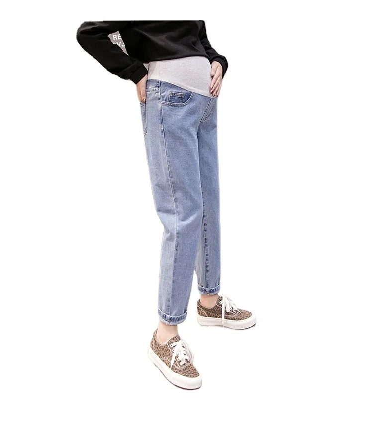 
2021 Pregnancy Boyfriend Jeans Maternity Pants For Pregnant Women Clothes High Waist Trousers Loose Denim Jeans 