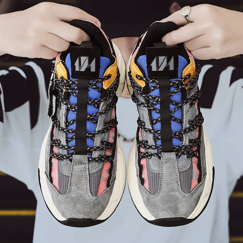 Dropshipping Custom Logo Top Quality Men Sports Footwear Outdoor Trendy Chunky Sneaker Fashion Male Walking Style Shoes