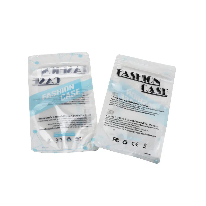 Transparent Front Mylar Three Side Seal Zipper Mobile Phone Shell Data Cable Packaging Bag 3.5g mylar bags