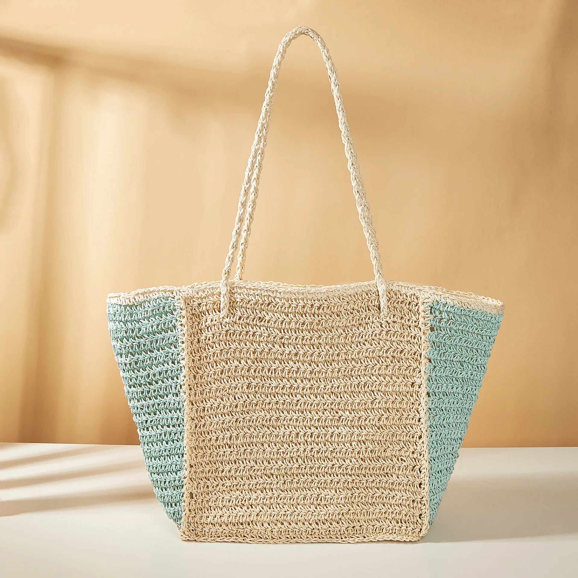 Straw Bag Summer Beach Bag Handbags for Women Paper Polyester Female Winter Fashion Bag Rafia Crochet Bag Summer 1pc/opp Bag