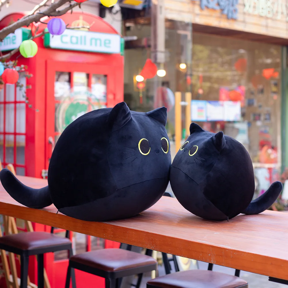 New 3D Black Cat Big Hugging Soft Plush Toy Pillow Cute kawaii Animal Stuffed Pillow Cushion Soft Cat Plush Doll toy