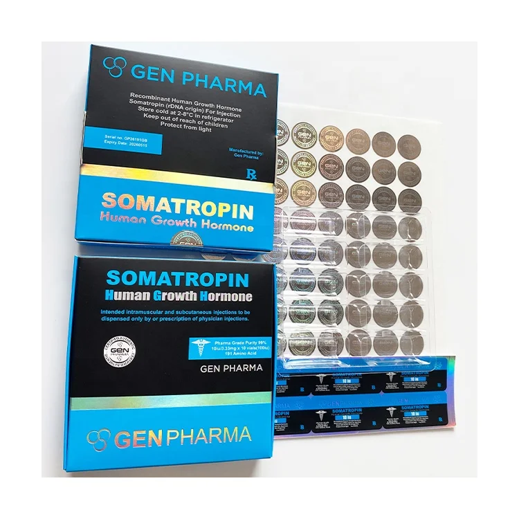 Pharma packaging 11 - H gh bodybuilding injections growthh hormone GEN pharma packaging boxes holographic 2ml 3ml vial labels
