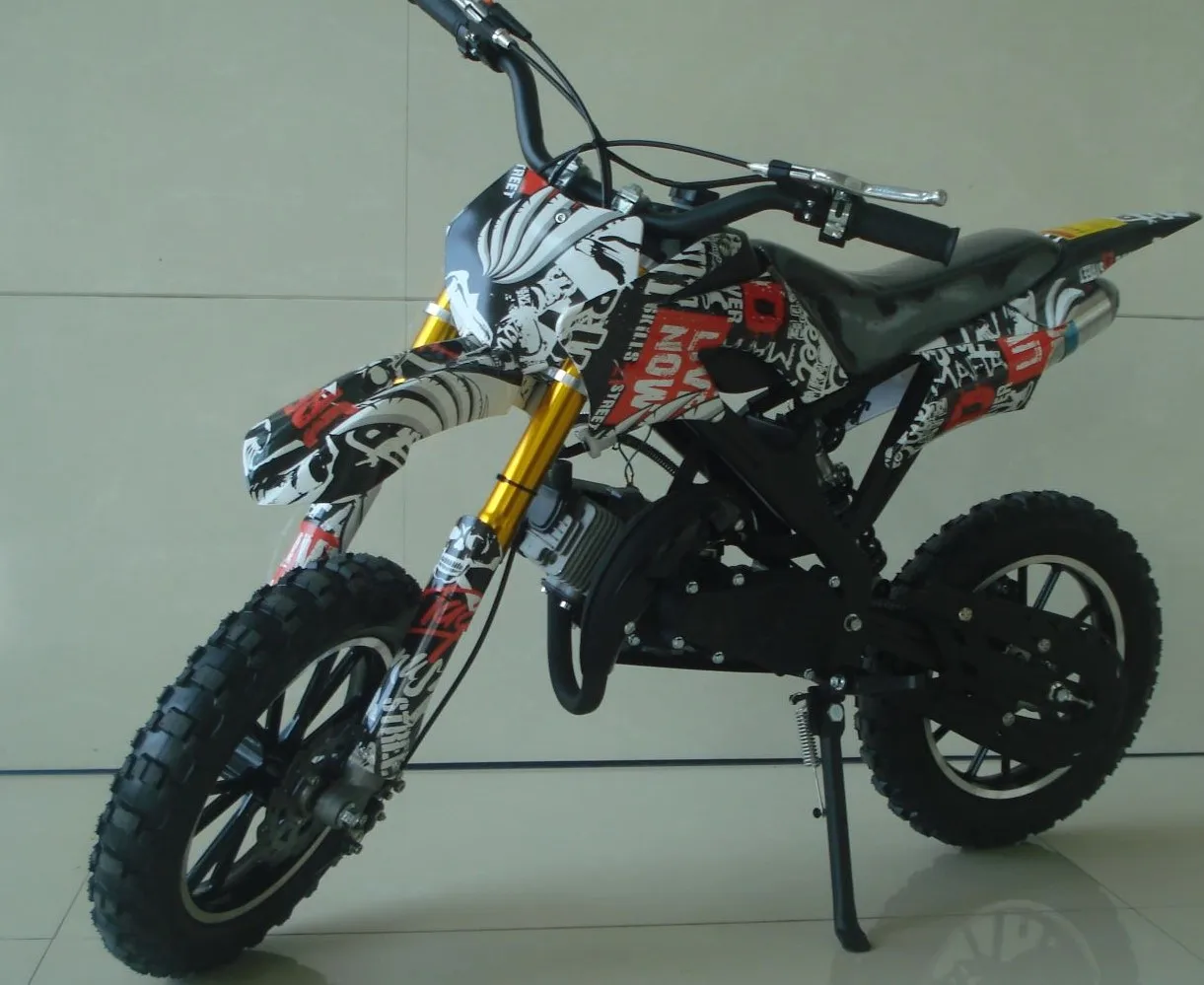 2021 New Cheaper 49cc 2stroke air cooled pull start water transfer printing super mini moto cross pocket dirt bike