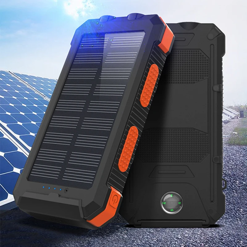 powerbanks 20000mAh waterproof solar battery portable mobile phone chargers power banks
