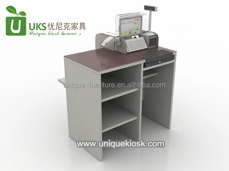Functional Supermarket Checkout Desk Retail Stores Retail Cashier Counter Modern Register Counter Design