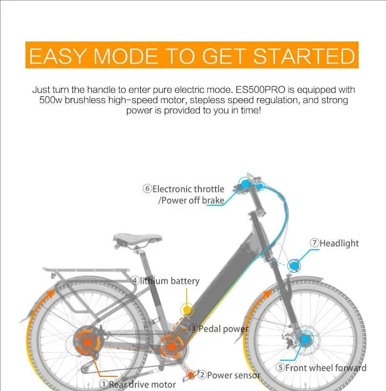 24inch Fat Tire Electric Bike Manufacturer Customized 500w 48V 16Ah Ebike Mountain Dirt Bicycle with Lithium Battery