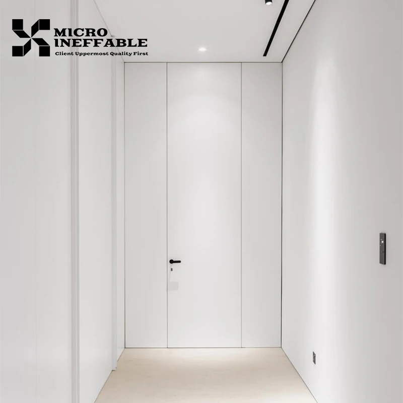 Factory Price European Style Modern Solid Interior Bedroom Door Wooden Frameless Door