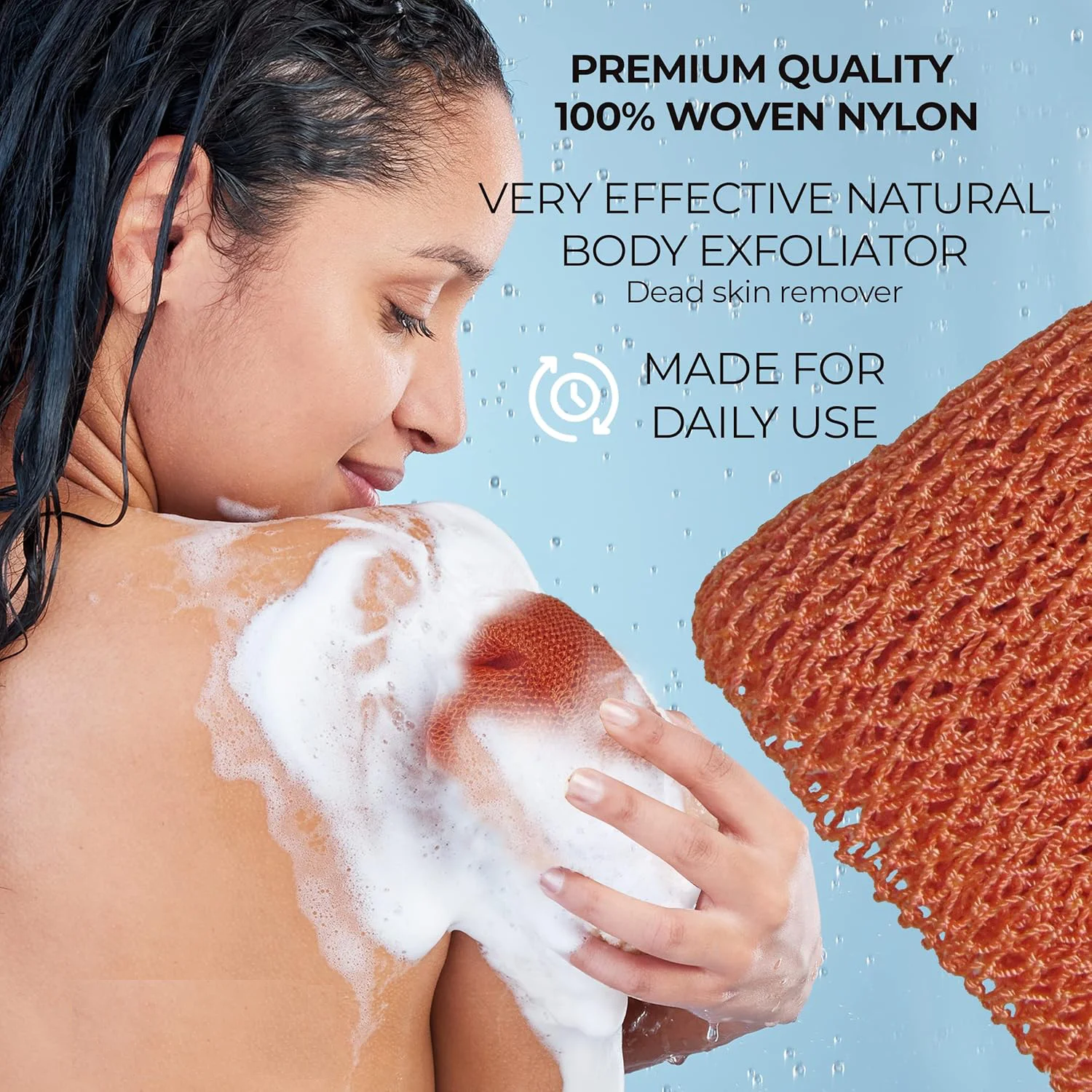 Hot selling African Exfoliating Body Net Bath Sponge Shower Net Sponge Knotless Bath Net